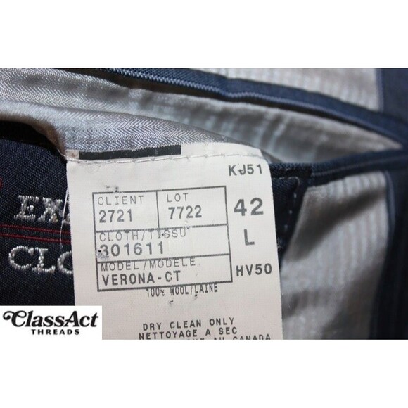 Executive Clothiers Sport Coat Suit Jacket Blazer Men's Wool Blue Striped 42L - Picture 7 of 10